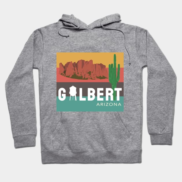 Gilbert Arizona Water Tower Cactus Superstition Mountains Hoodie by Hevding